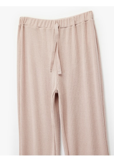 Koton Beli Bağlamalı Rahat Kesim Pijama Altı Pembe 6wlk40043mk Gül