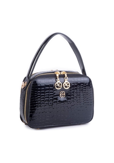 Nas Bag Kadın Mini El Ve Çapraz Çanta Siyah Kroko En:20 Boy :15 Siyah Kroko