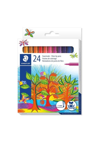 Staedtler Keçeli Kalem 1 Mm 24 Renk Karton Kutu