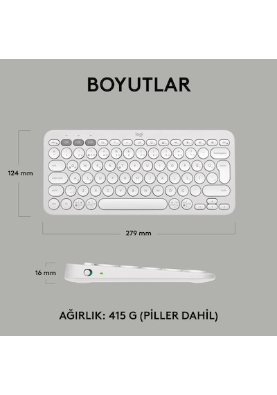 Logitech Pebble Keys 2 K380S 920-011859 Kablosuz Klavye