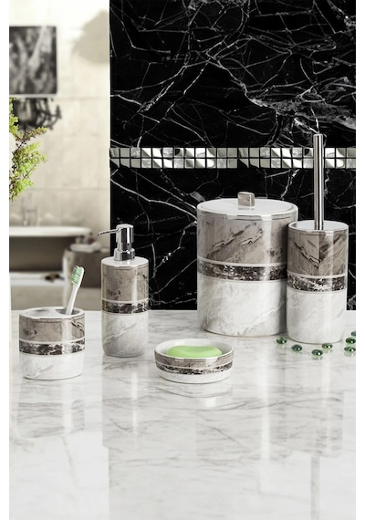 Garnsey 5'li Banyo Seti - Gri-7593