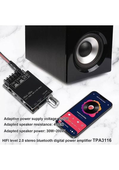 Zk-502c Bluetooth 5.0 Amplifikatör Kartı, 100w Ses Amfi Kartı Çift Kanallı Dc8-24v, Parolasız Evdeki Pasif Hoparl
