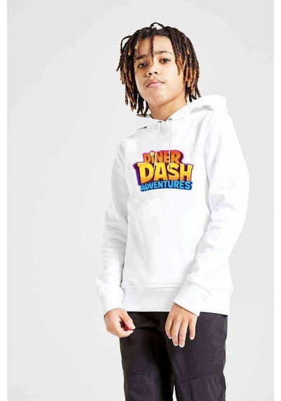 Tshirthane Diner Dash Adventures Logo Baskılı Unisex Çocuk Kapüşonlu Sweat