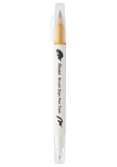 Pentel Brush Sing Pen Twin Çift Taraflı Fırça Uçlu Kalem Altın