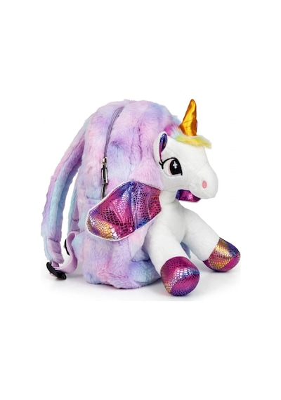 Akıllıelma-taros Kabartmalı Peluş Sırt Çantası Mavi Unıck Color Unıcorn Orta Boy 7698 Çok Renkli