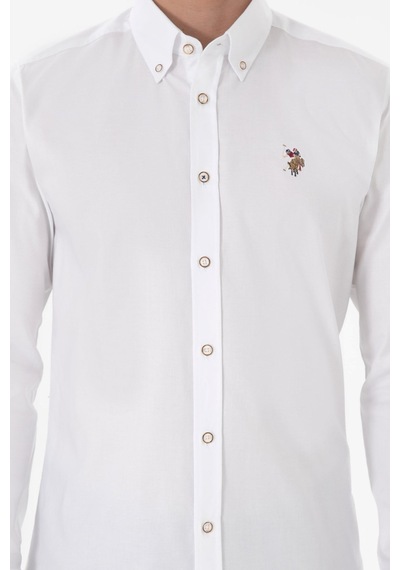 U.S. Polo Assn. U.s. Polo Assn. Pamuk Uzun Kol Slim Fit Gömlek 2082904 Beyaz