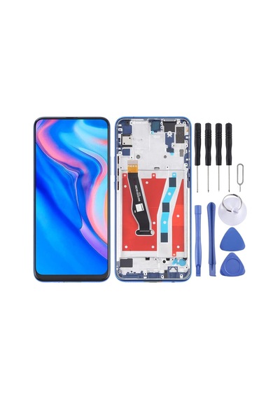 Huawei Uyumlu Y9 Prime 2019 Lcd Ekran Dokunmatik Full Çıtalı Mavi