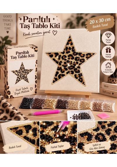 Bedazzling Taşlı Tuval Kiti Küçük Boy Yıldız 1 Adet