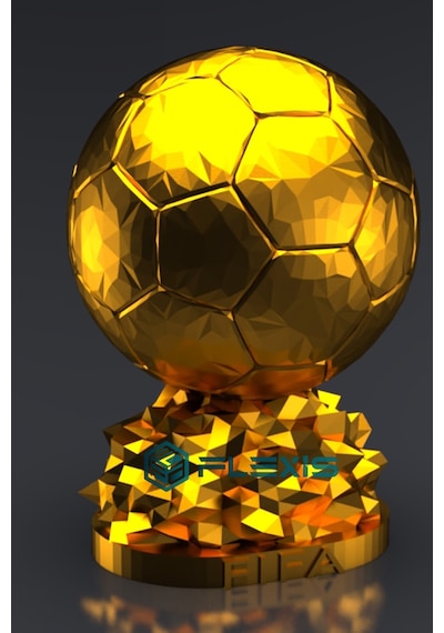 Flexıs Fıfa Ballon D'or Maketi Gold Kaplama 15 Cm Kaliteli Kaplama