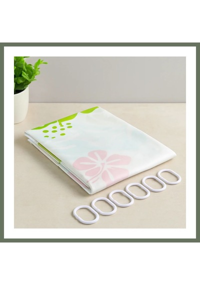 Bezos Pvc Banyo Duş Perdesi 90x180 Cm - 2'li, 12 Halka Bezos1 Çok Renkli