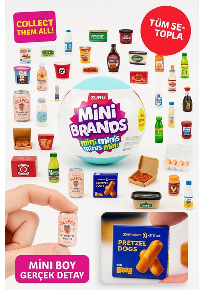 Mini Brands Mini Minis Sürpriz Kutu 5 Li Gerçekçi Mini Oyuncak Market Ürünleri