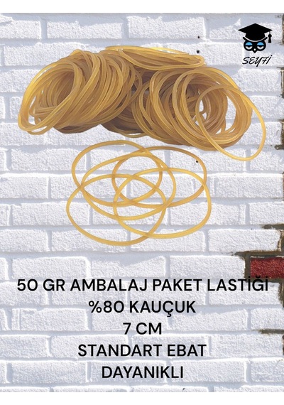 50 Gr Ambalaj Paket Lastiği %80 Kauçuk 7 Cm Standart Ebat Dayanıklı