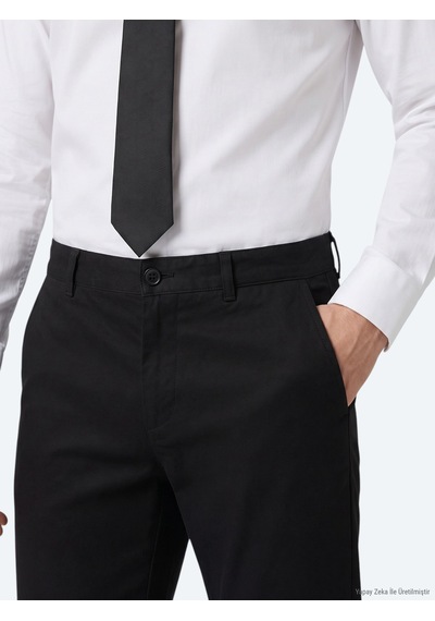 Kip Siyah Düz Dokuma Jogging Fit Casual Pantolon Siyah -