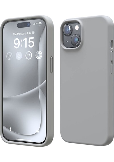 Apple Uyumlu iPhone 15  Silikon Kılıf - Pastel Renk Tonu Esnek Tam Koruma Kapak - Gri