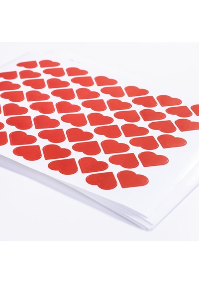 Dikey Şerit Kalpli Sticker Seti, 1200 Adet 1