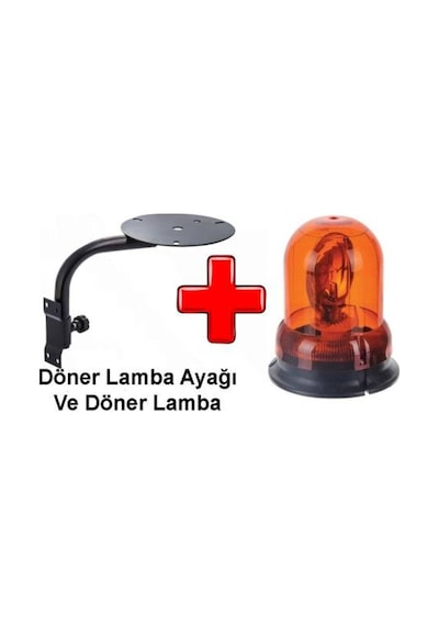 Döner (Tepe) Lamba 12V +Mafsallı Döner Lamba Ayağı Set
