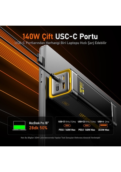 Aohi 27.600 Mah 240w Powerbank, Youth 3 Portlu Şarj Adaptörü