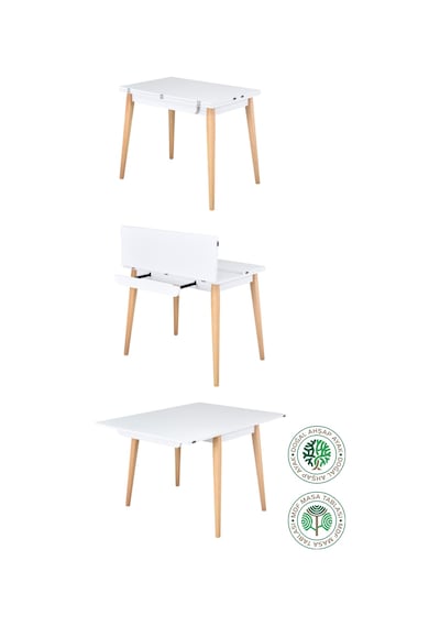 Vilinze Ege Sandalye Avanos Ahşap Mdf Mutfak Masası Takımı - 90x120 Cm