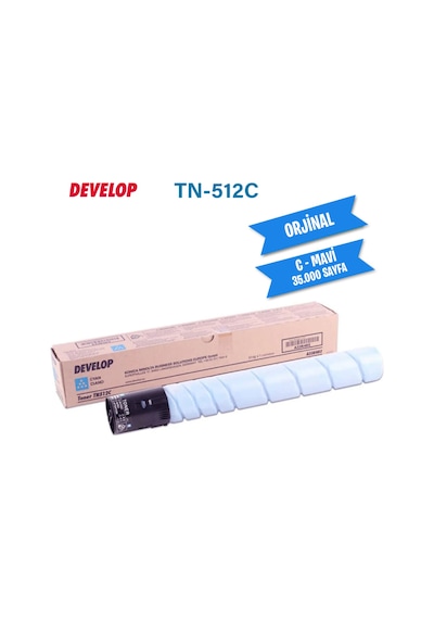 Develop TN-512 C Mavi Toner - A33K4D2- Develop İneo +454 İneo +554