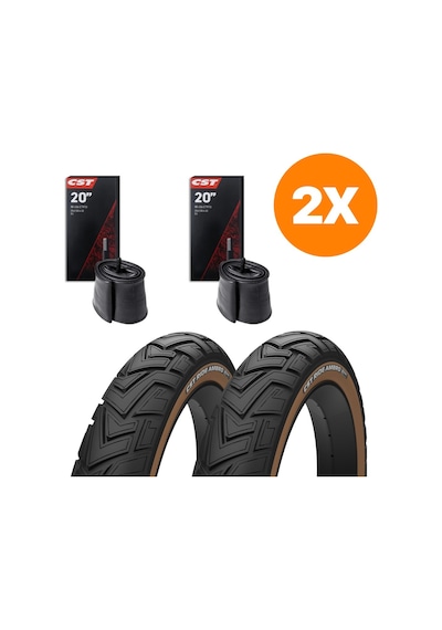 Heugers Cst Tourance Ride Ambro Amber Yanak 20x4.0 Zırhlı İç Dış Lastik Seti Elektrikli Bisikletle