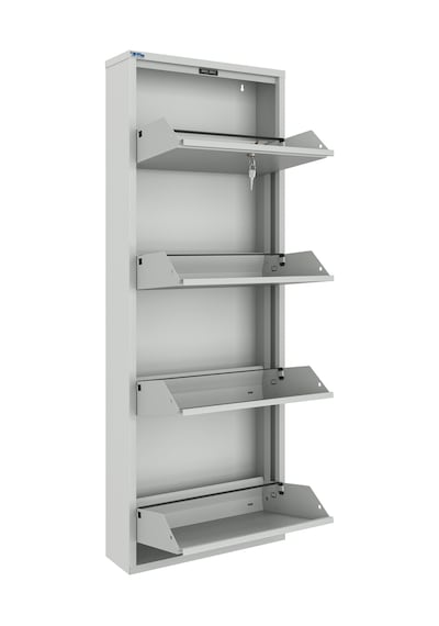Ceha Kilitli 4'lü Metal Ayakkabılık - Gri K.AYK-4/P7035/KL