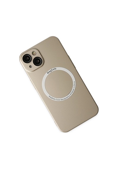 Apple iPhone Uyumlu - 14 Plus Kılıf Jack Magneticsafe Lens Silikon - Gold
