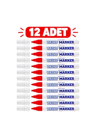 Paint Marker Markalama Kalemi Kırmızı 12'li-pm102