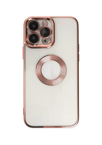 Apple İphone 14 Pro Max Kılıf Slot Silikon - Rose Gold Düz Renkli