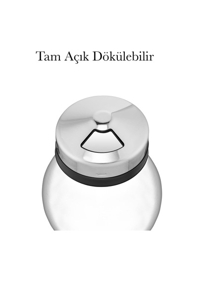 Lexroo Cam Baharatlık 370 Ml Paslanmaz Çelik Tam Açık Tam Kapalı