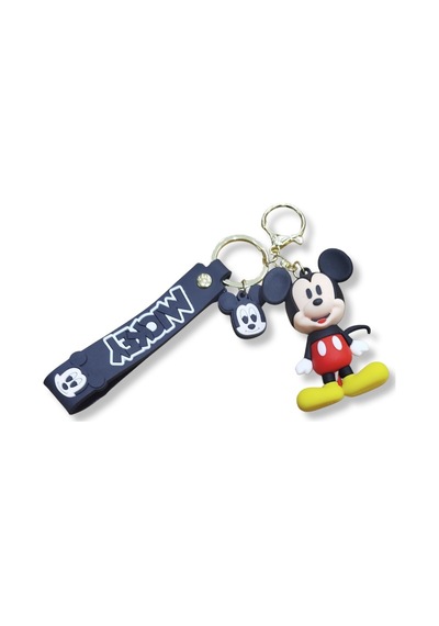 Mickey Mouse Premium 3d Figürlü Bilek Kayışlı Anahtarlık - Siyah - 1 Adet