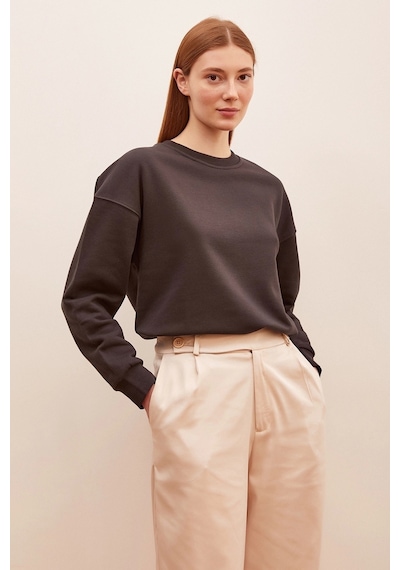 Never More Bisiklet Yaka Sweatshirt Antirasit