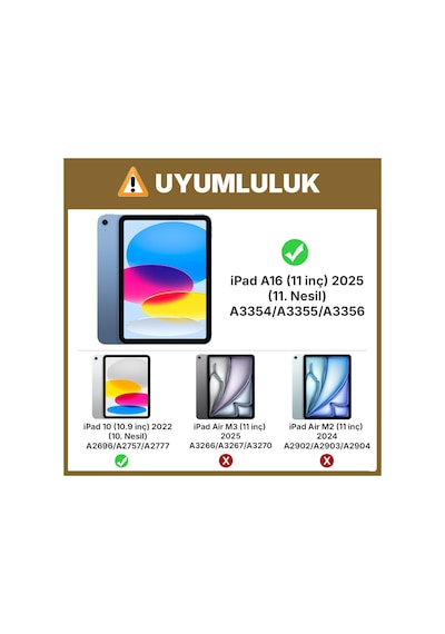 İpad 11. Nesil A16 Ve 10. Nesil 10.9" Uyumlu Kılıf A3355 A2696 Ultra İnce Standlı Kapak Starlight Kapaklı Kılıf