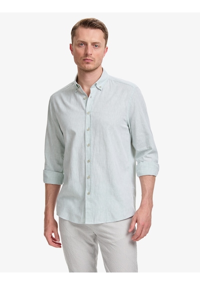 Pierre Cardin Erkek Su Yeşili Gömlek Desenli 50320941-vr048 Yeşil