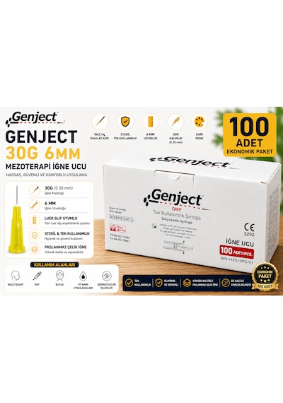Genject Mezoterapi 30g/6mm İğne Ucu 100'lü