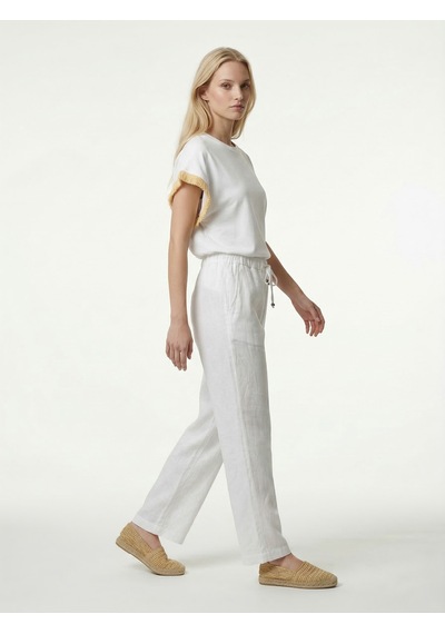 Xint Beyaz %100 Keten Oversize Pantolon 201317