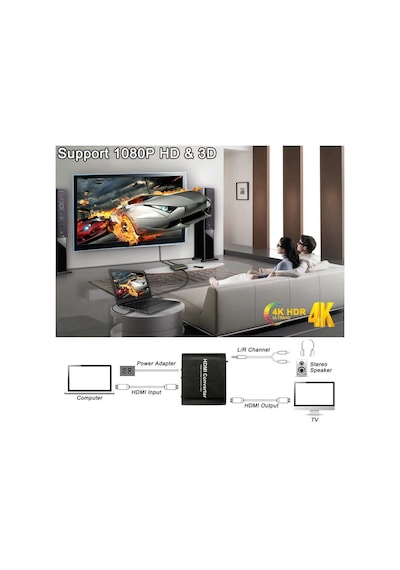 Hdmi To Hdmi Optik Stereo 2.0 4K Ayırıcı Çevirici 4365P Dönüştürü