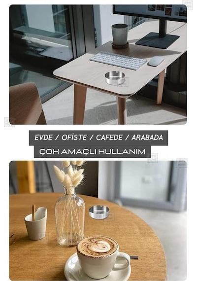 10 Lu Set Küllük 10 Cm Paslanmaz Çelik Kül Tablası Sigara Küllüğü