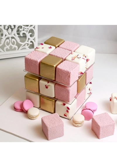 Silikon Kare Kavite Küp Dondurma Muffin Cupcake Kalıbı Çikolata Kalıbı 8'li Goldcakes