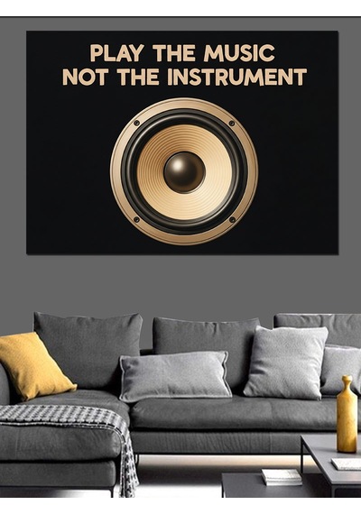 "play The Music" Enstrüman Dekoratif Kanvas - Mdf Ahşap Tablo