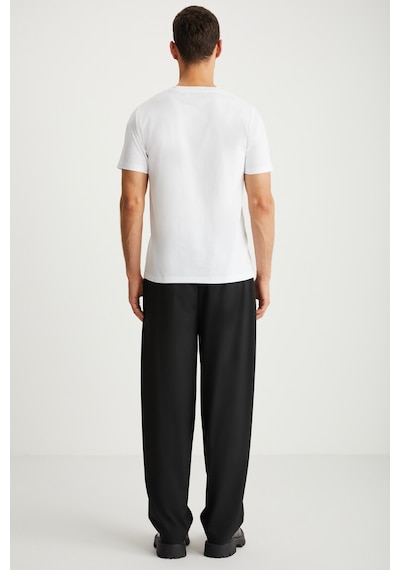 Grımelange Mıchel Erkek Slim Fit Dar Kesim %100 Organik Pamuklu Yana Kayan Dikişli Basic Örme Beyaz T-shirt Grımelange Mıchel Erkek Slim Fit Dar Kesim %100 Organik Pamuklu Yana Kayan Dikişli Basic Örme Beyaz T-shirt