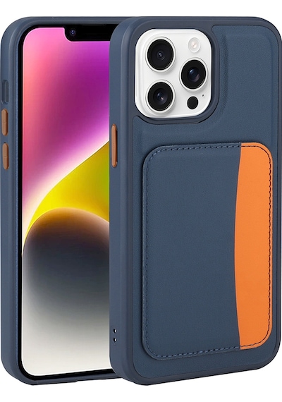 Maks Technology Apple Uyumlu iPhone 16 Pro Max Kılıf Kartlıklı Mkst X-kart Silikon Kapak - Lacivert Lacivert