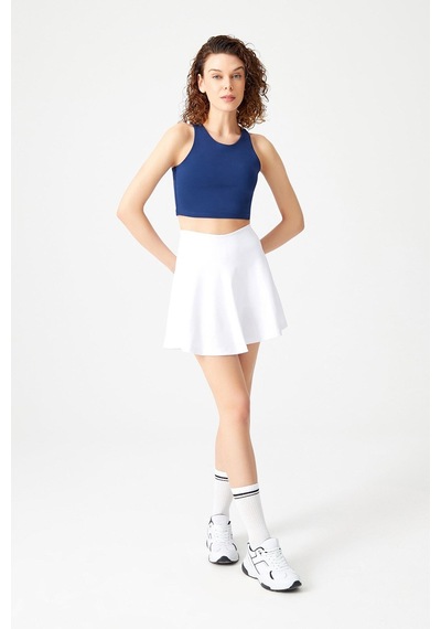 Los Ojos Beyaz 2 Katmanlı Pileli Tenis Eteği - Spor Etek Tennis Skirt2 Beyaz