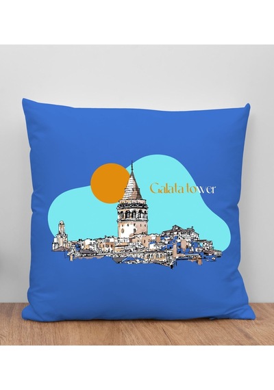 Bk Gift İstanbul Tasarımlı Mavi Kırlent Yastık, Arkadaşa Hediye, Ev Dekorasyonu, Ev Hediyesi-7