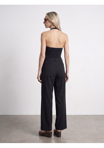 DİLVİN 72715 Kemerli Pileli Pantolon-siyah