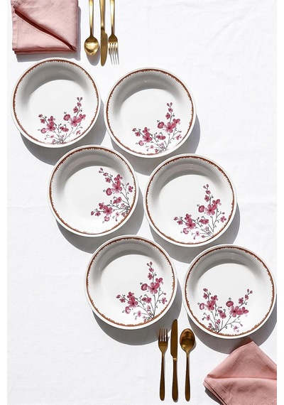Lüx Sakura Desen Seramik 6 Kişilik Yemek Seti 20 Cm Diğer