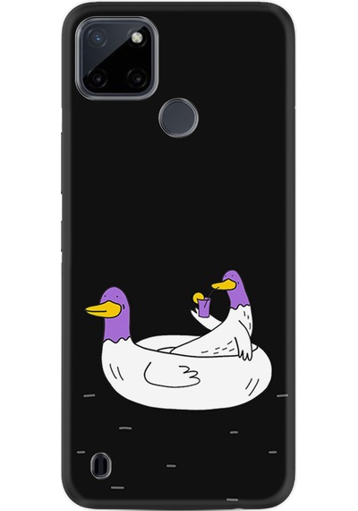 Realme C21Y Kılıf Silikon Desen Özel Seri Keyifli Ördekler 1725