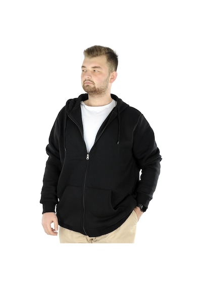 Mode Xl Büyük Beden Erkek Sweatshirt Zippered Recycle B20533 Siyah 001