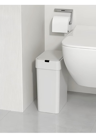 Sensörlü Otomatik Slim Çöp Kovası 9 Lt + Duvara Asılabilir Beyaz Silikon Klozet Fırçası Diğer