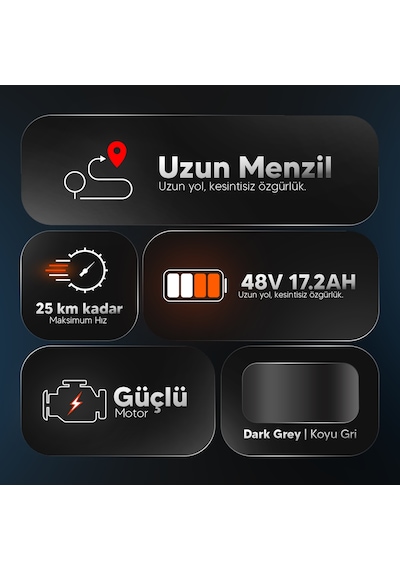 Stradacycles E-TRIO Hidrolik Disk Elektrikli Üç Tekerlekli Antrasit