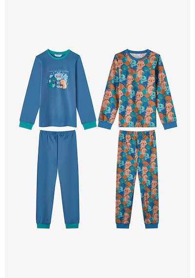 Penti Erkek Çocuk Capy&dino Together Pamuklu Uzun Kollu 2li Pijama Takımı Çok Renkli